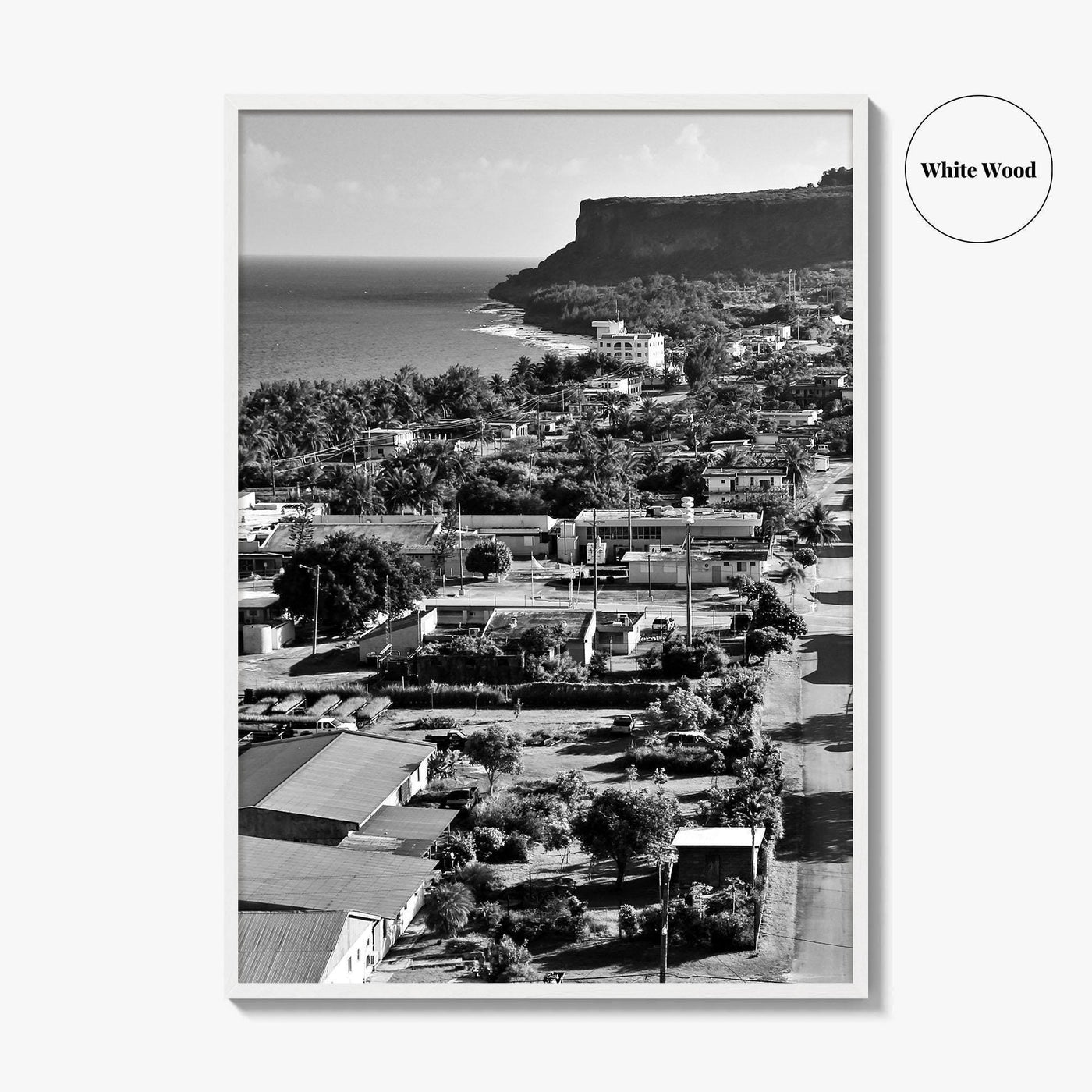 Rota Black and White Fine Art Photo Print, Song Song Village Northern Mariana Poster