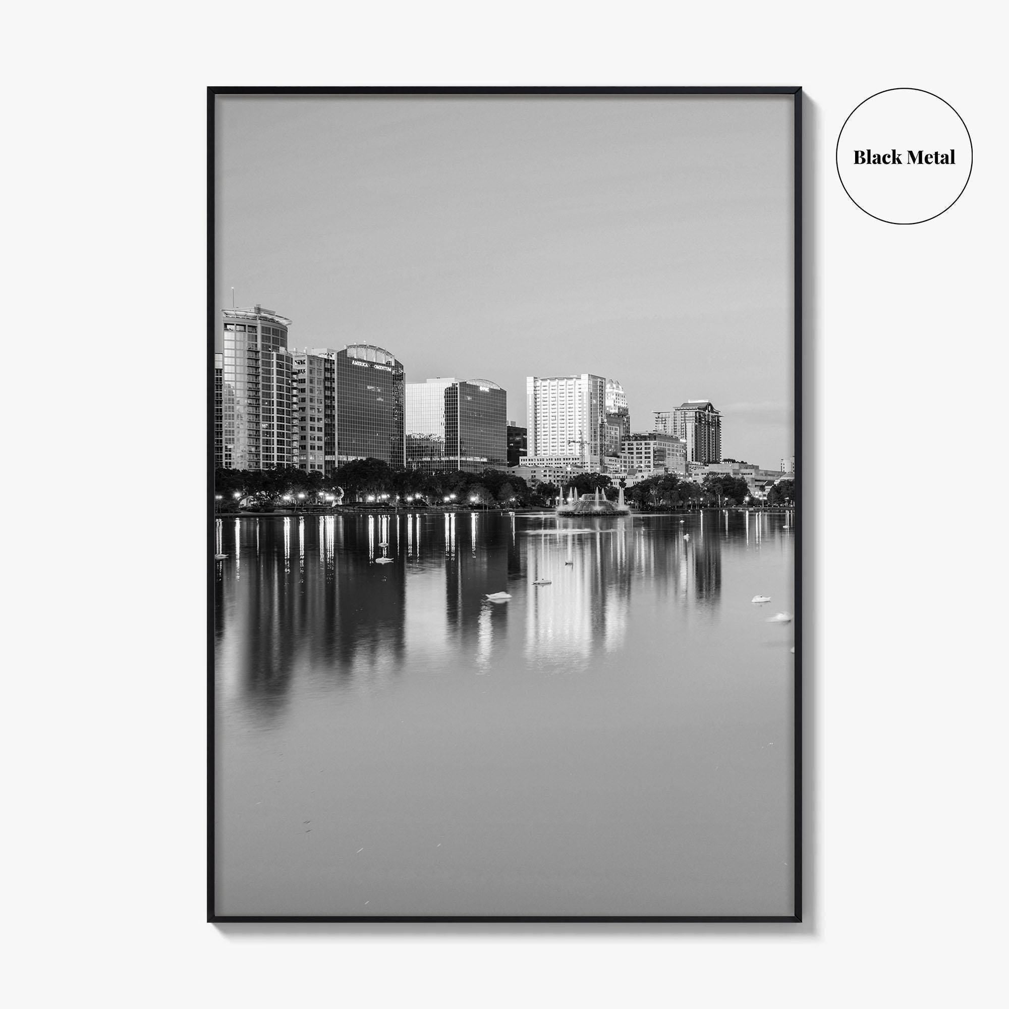 Orlando Black and White Fine Art Photo Print, Lake Eola Park Florida Poster