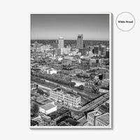 Omaha Skyline Black and White Fine Art Photo Print, Nebraska Downtown, USA Poster