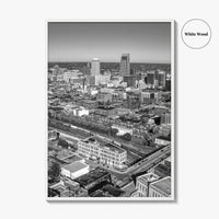 Omaha Skyline Black and White Fine Art Photo Print, Nebraska Downtown, USA Poster