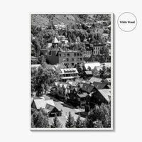 Telluride Black and White Fine Art Photo Print, Colorado Mountain Village Poster