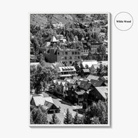 Telluride Black and White Fine Art Photo Print, Colorado Mountain Village Poster