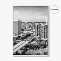 Richmond Skyline Black and White Fine Art Photo Print, Virginia, USA, James River, Poster
