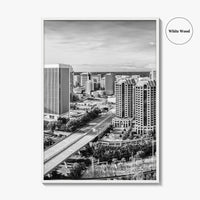 Richmond Skyline Black and White Fine Art Photo Print, Virginia, USA, James River, Poster