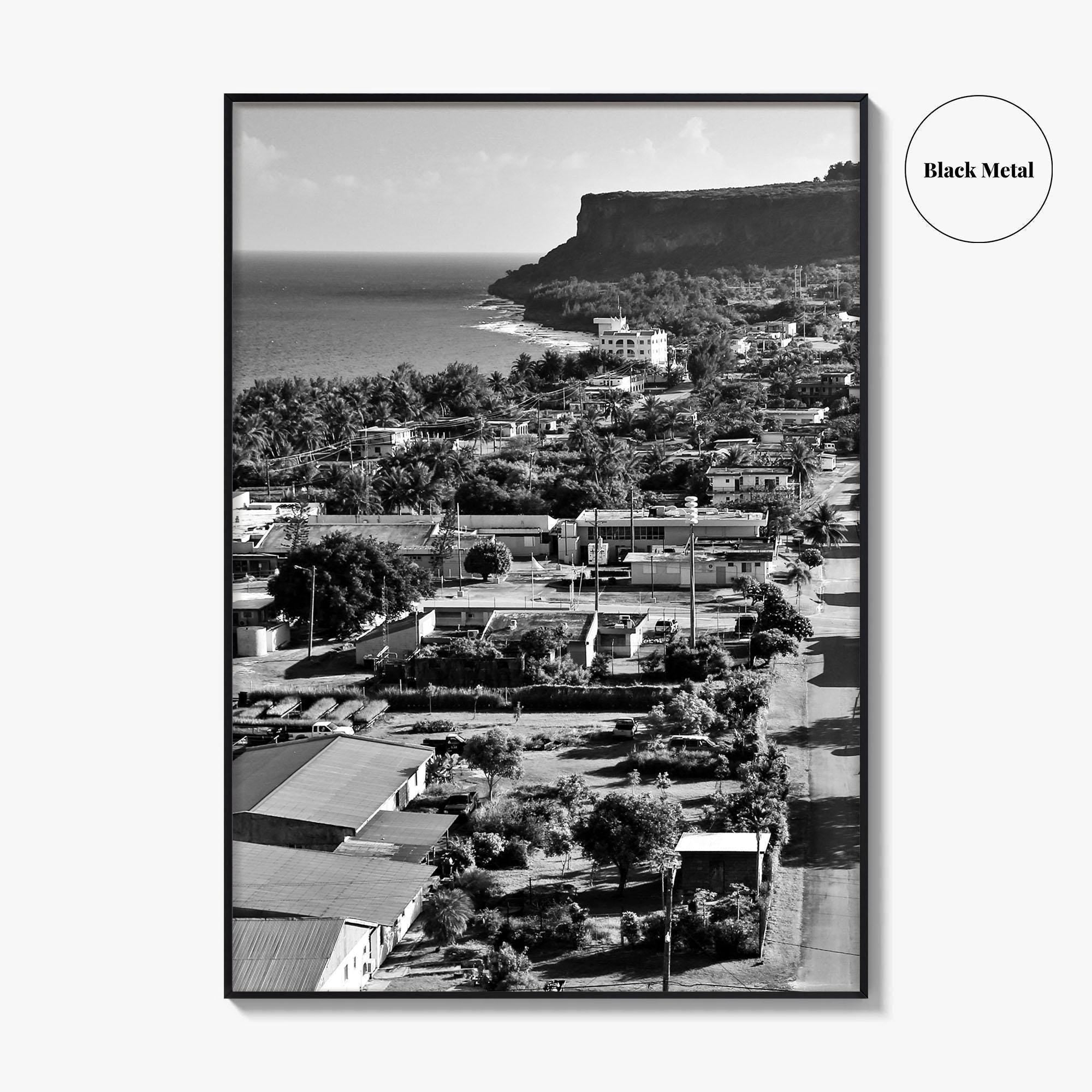 Rota Black and White Fine Art Photo Print, Song Song Village Northern Mariana Poster