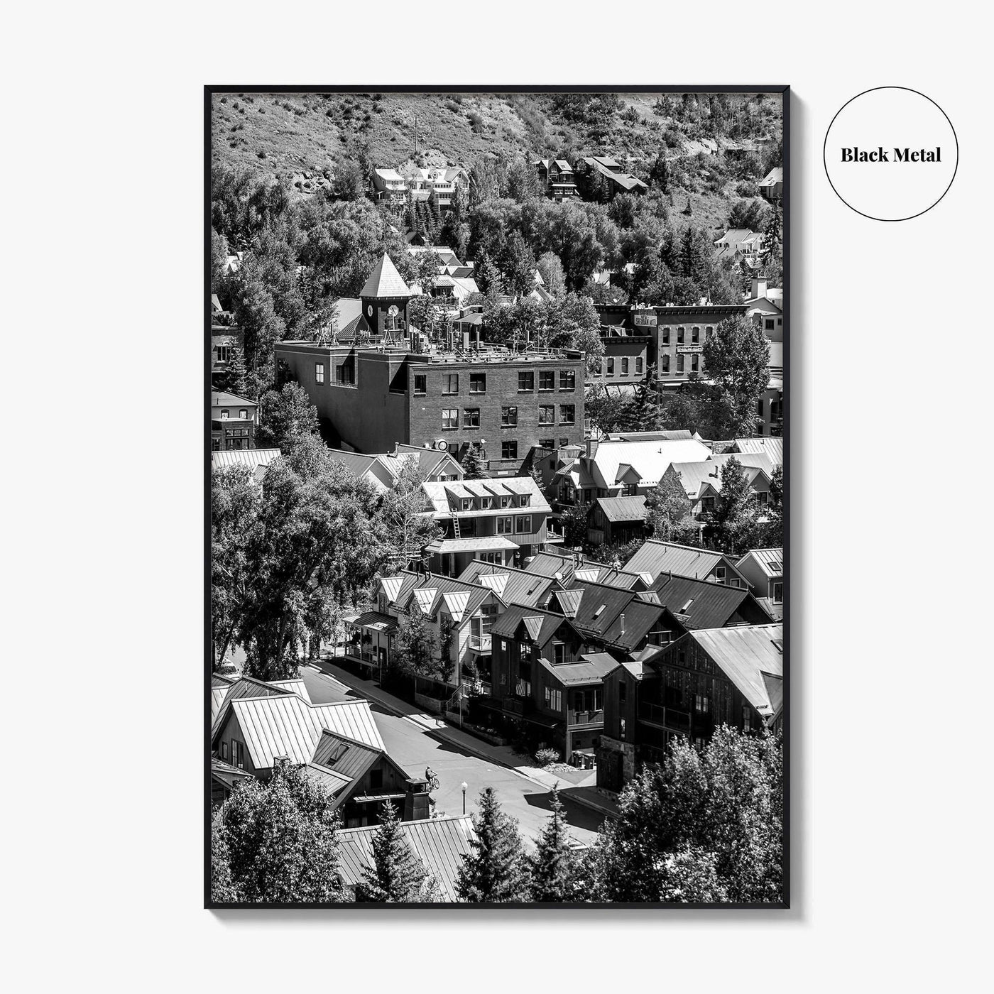 Telluride Black and White Fine Art Photo Print, Colorado Mountain Village Poster