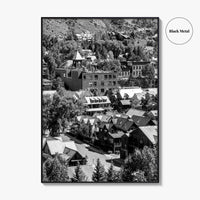 Telluride Black and White Fine Art Photo Print, Colorado Mountain Village Poster