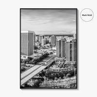 Richmond Skyline Black and White Fine Art Photo Print, Virginia, USA, James River, Poster