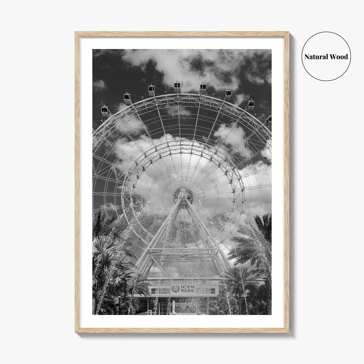 Orlando Black and White Fine Art Photo Print, Orlando Eye, Florida Poster, USA