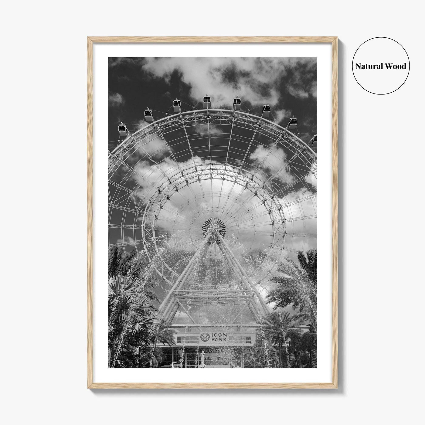 Orlando Black and White Fine Art Photo Print, Orlando Eye, Florida Poster, USA