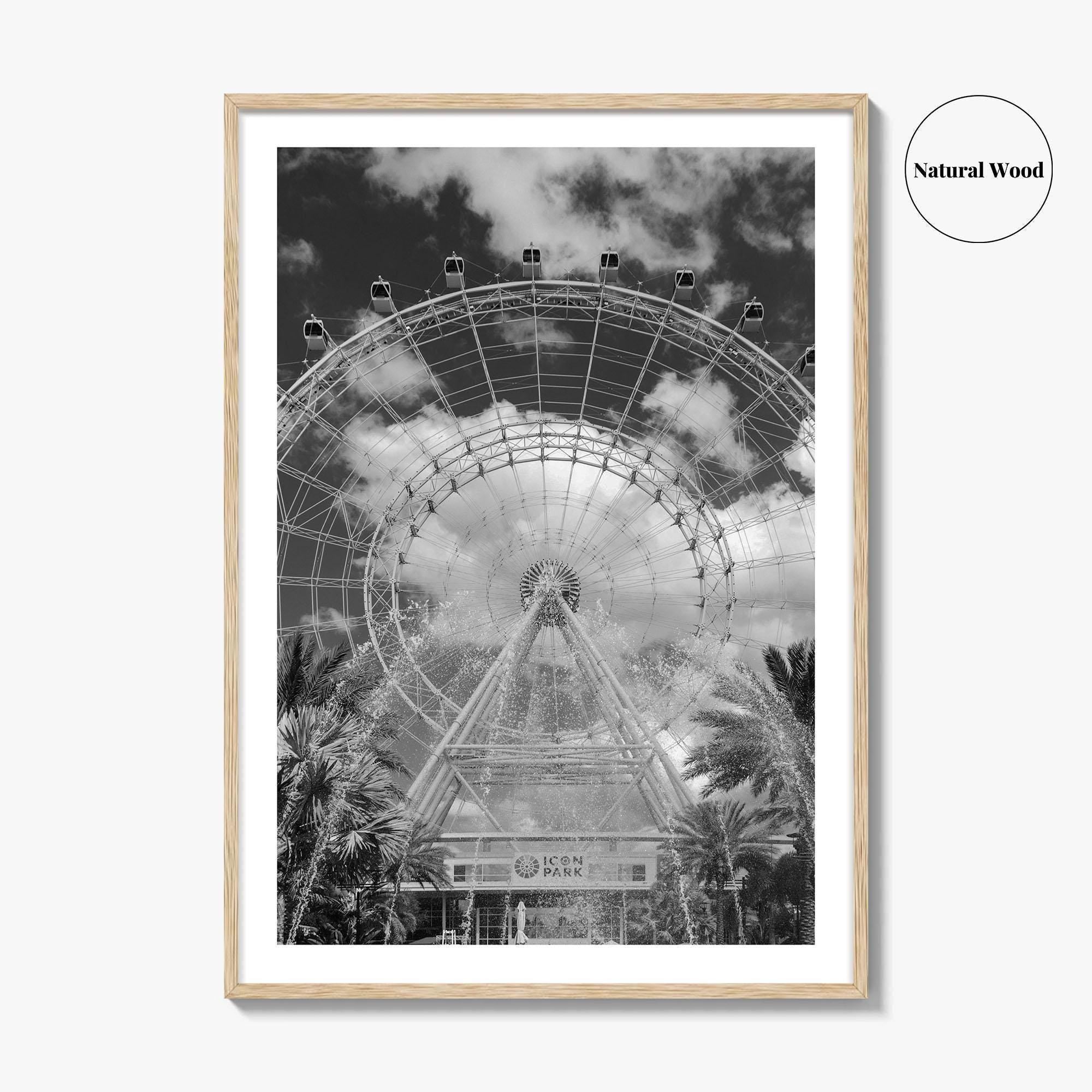 Orlando Black and White Fine Art Photo Print, Orlando Eye, Florida Poster, USA