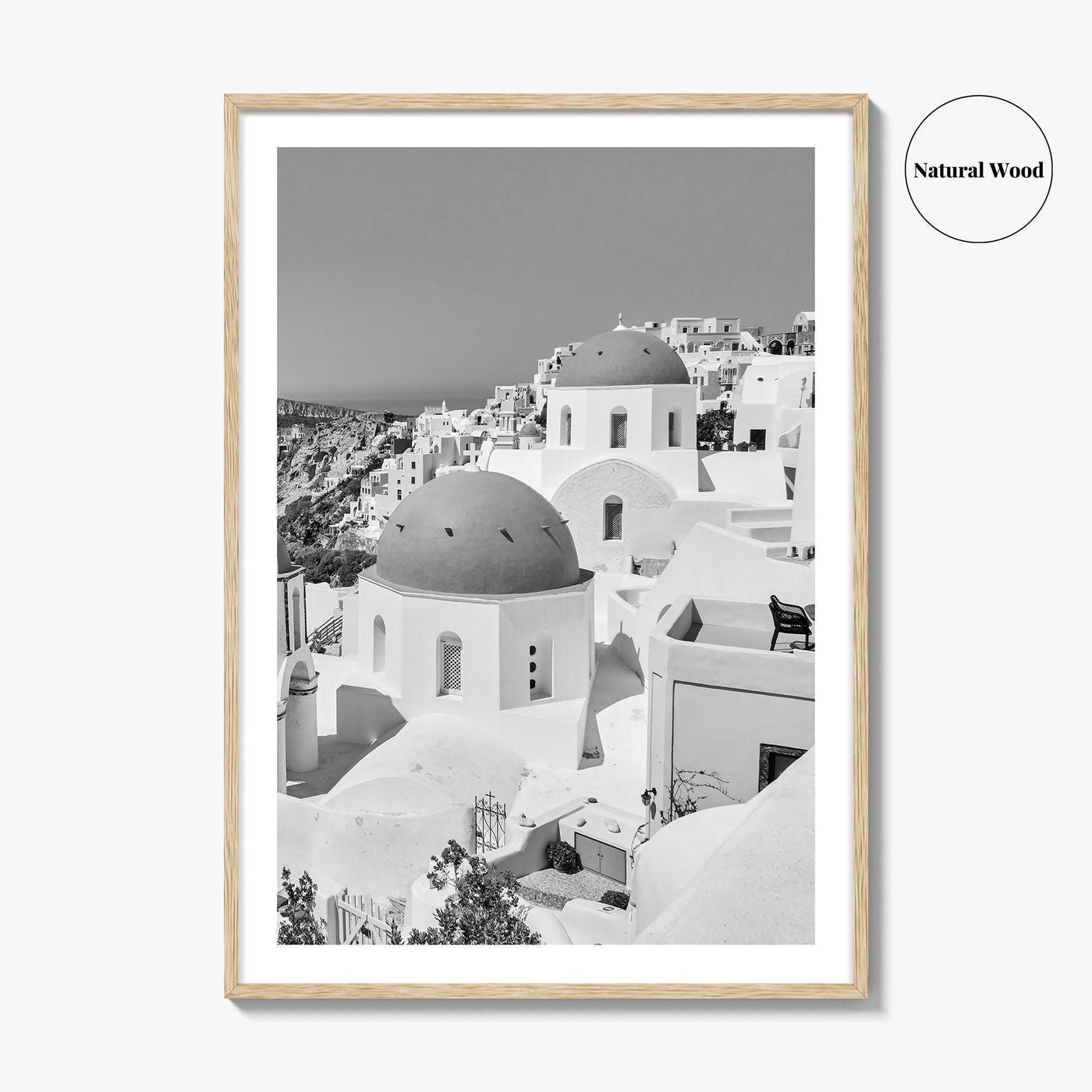 Santorini Black and White Fine Art Photo Print, Oia, Greece, Greek Island Landscape