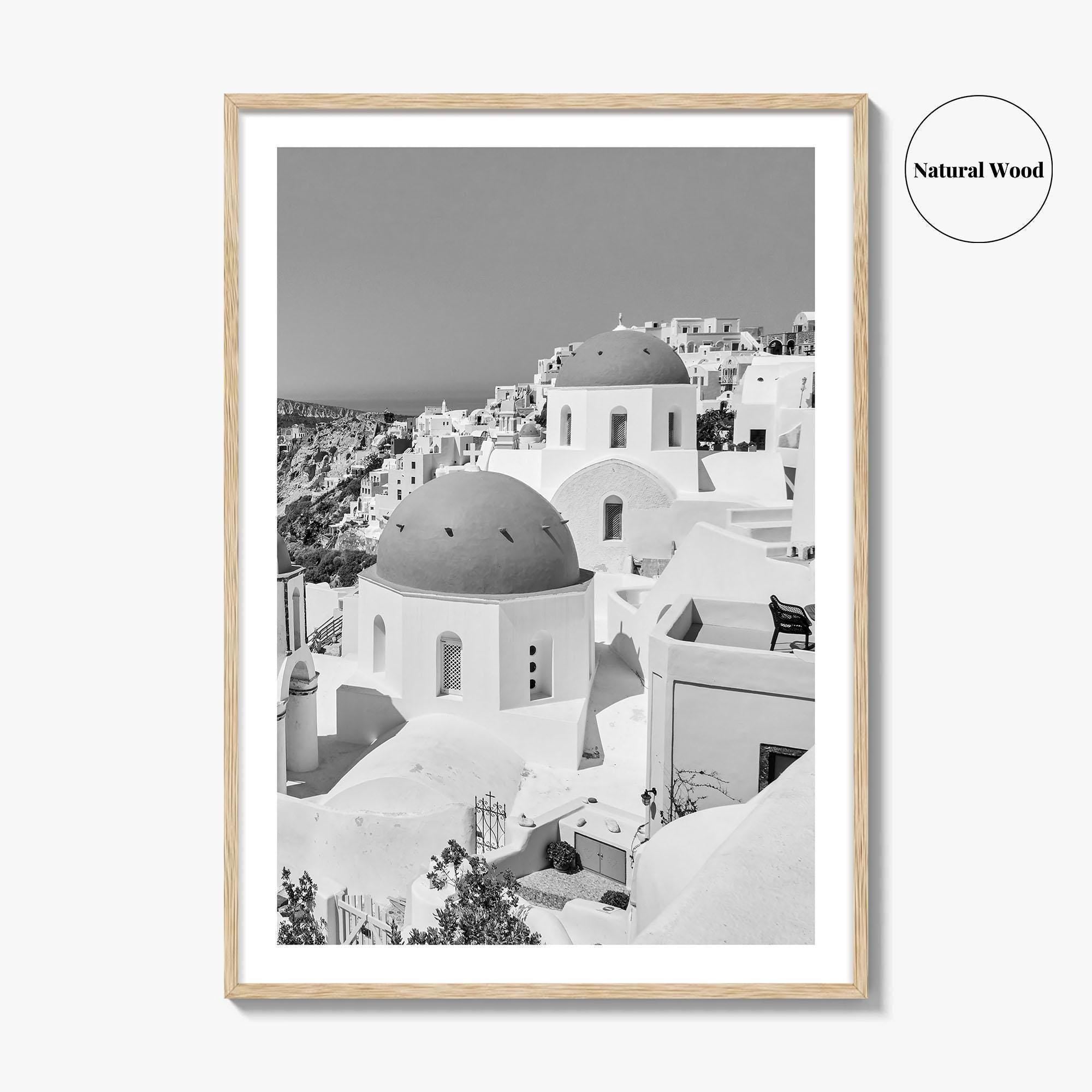 Santorini Black and White Fine Art Photo Print, Oia, Greece, Greek Island Landscape
