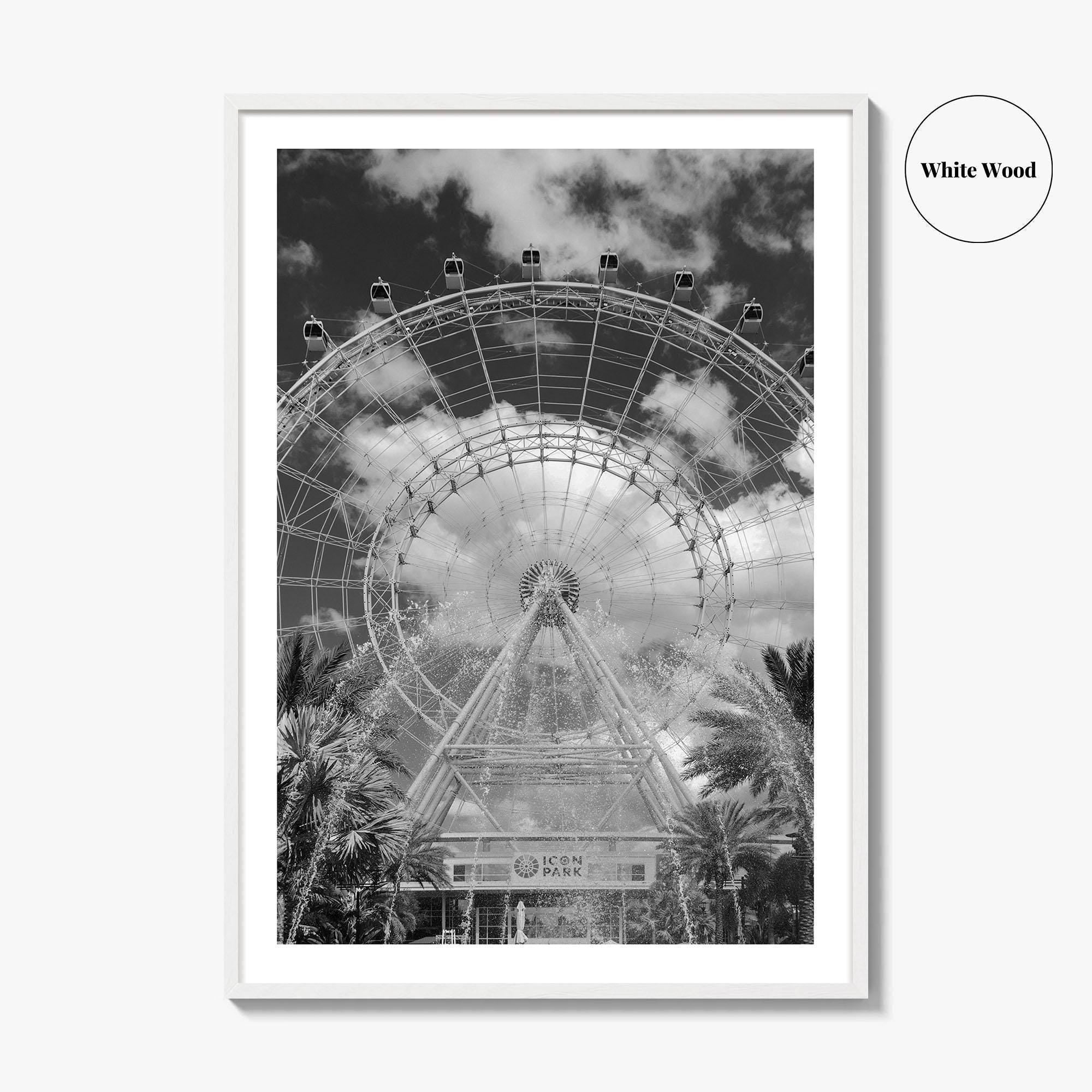 Orlando Black and White Fine Art Photo Print, Orlando Eye, Florida Poster, USA