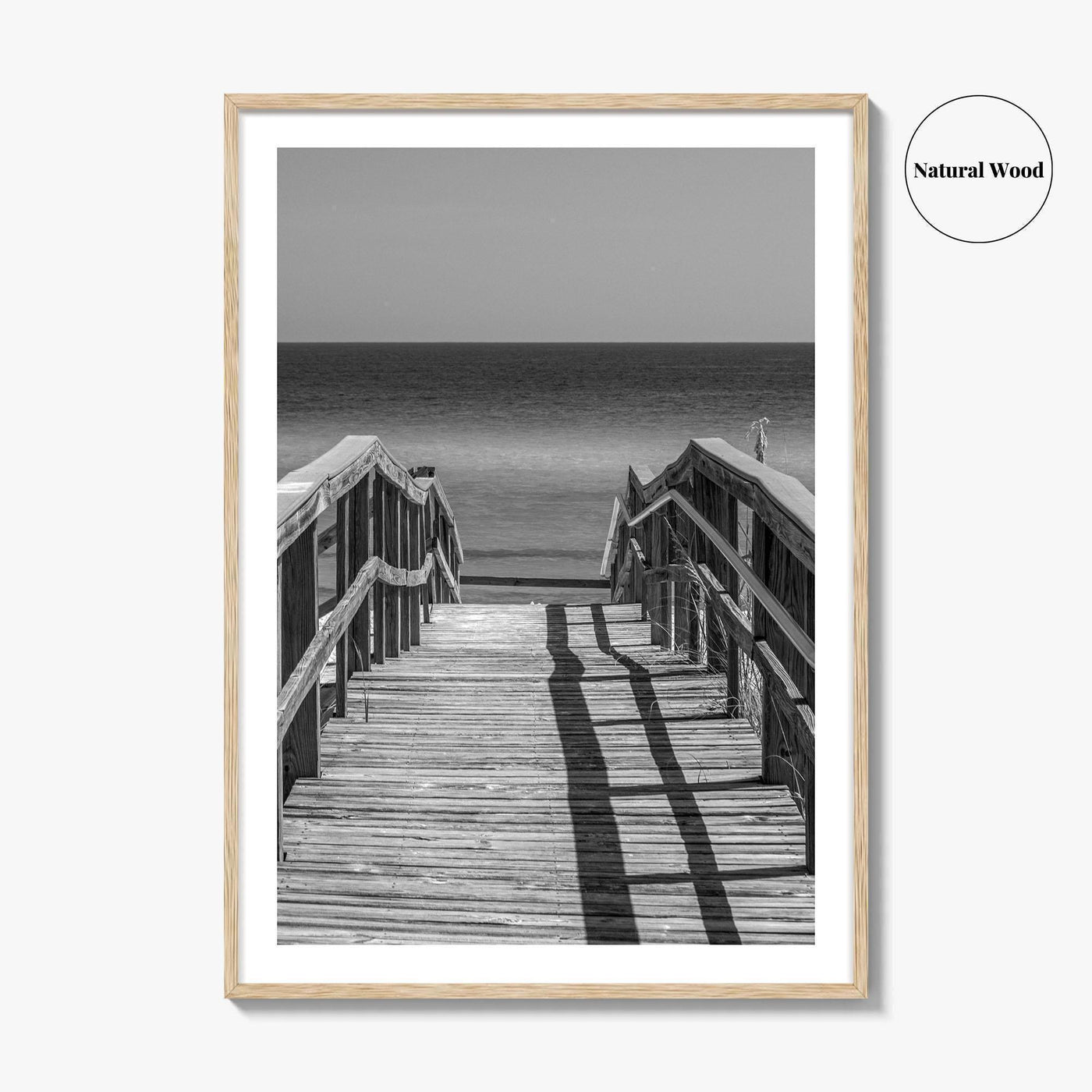 Pensacola Beach Black and White Fine Art Photo Print, Boardwalk Florida Poster