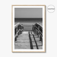 Pensacola Beach Black and White Fine Art Photo Print, Boardwalk Florida Poster
