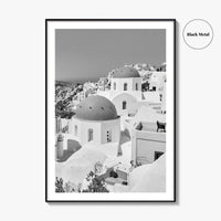 Santorini Black and White Fine Art Photo Print, Oia, Greece, Greek Island Landscape