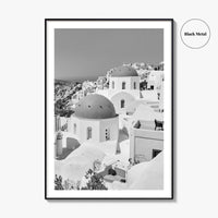 Santorini Black and White Fine Art Photo Print, Oia, Greece, Greek Island Landscape