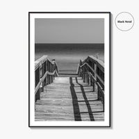 Pensacola Beach Black and White Fine Art Photo Print, Boardwalk Florida Poster