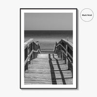 Pensacola Beach Black and White Fine Art Photo Print, Boardwalk Florida Poster