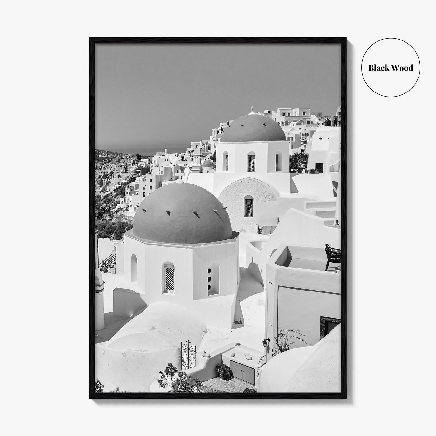 Santorini Black and White Fine Art Photo Print, Oia, Greece, Greek Island Landscape