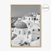 Santorini Black and White Fine Art Photo Print, Oia, Greece, Greek Island Landscape