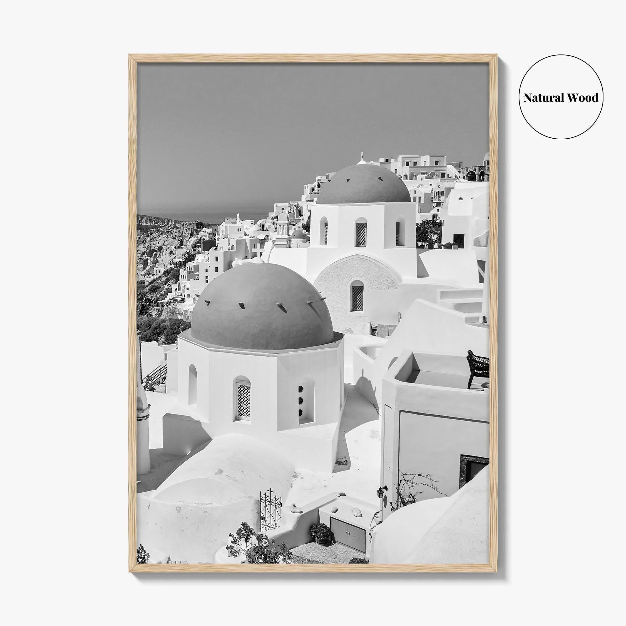 Santorini Black and White Fine Art Photo Print, Oia, Greece, Greek Island Landscape