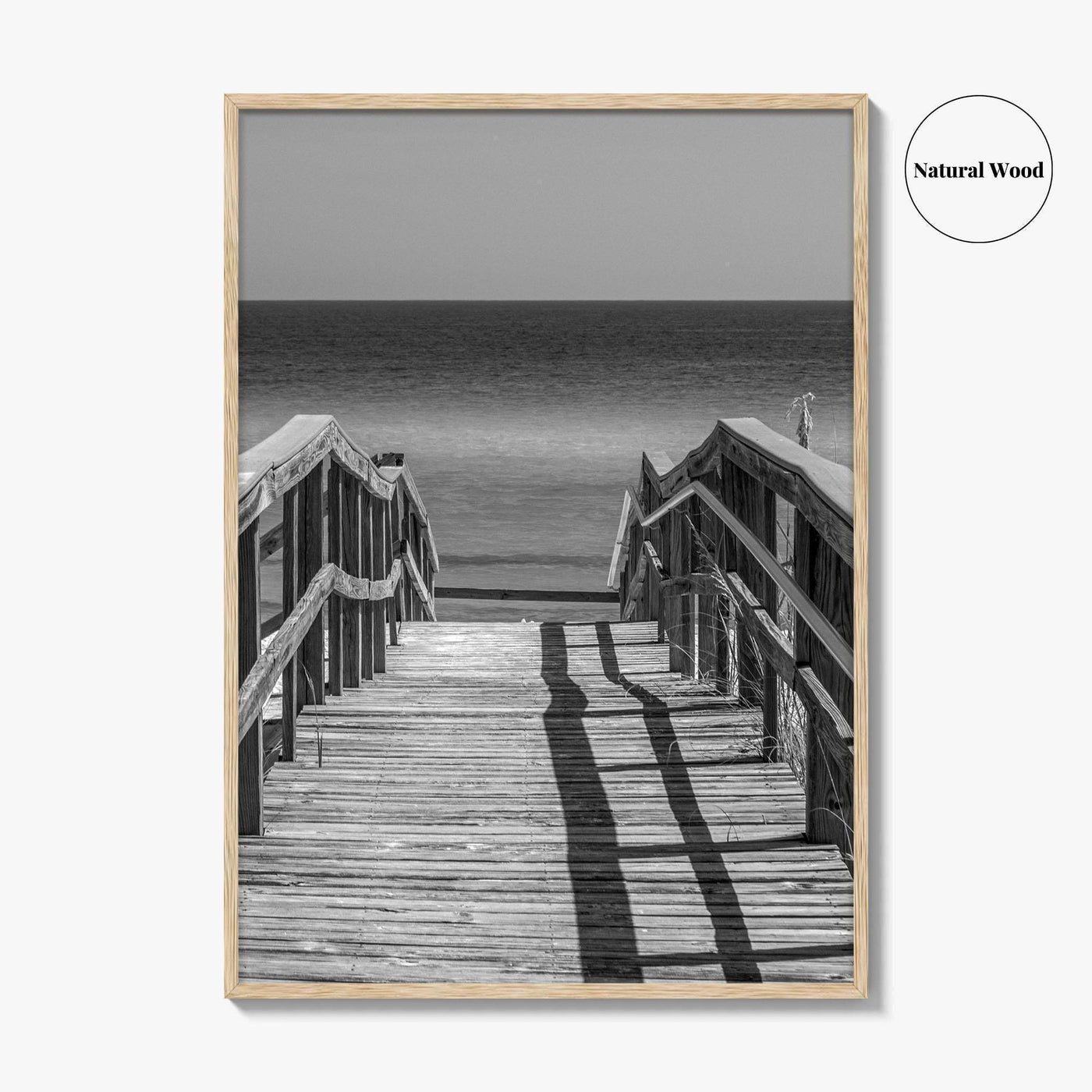 Pensacola Beach Black and White Fine Art Photo Print, Boardwalk Florida Poster