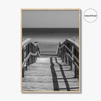 Pensacola Beach Black and White Fine Art Photo Print, Boardwalk Florida Poster