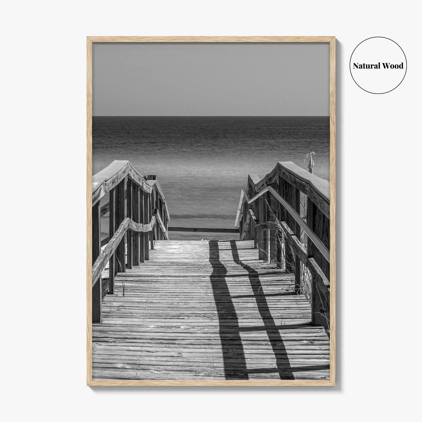 Pensacola Beach Black and White Fine Art Photo Print, Boardwalk Florida Poster