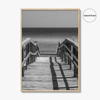 Pensacola Beach Black and White Fine Art Photo Print, Boardwalk Florida Poster