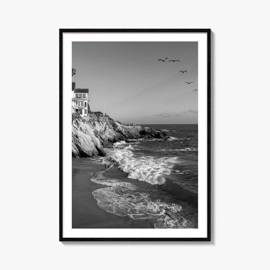 Southern California Black and White Fine Art Photo Print, Coastline Poster