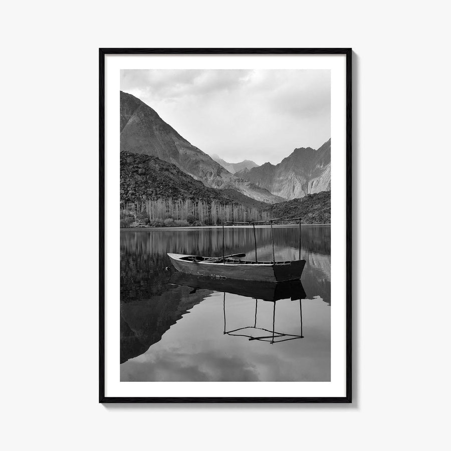 Upper Kachura Lake Black and White Fine Art Photo Print, Skardu Landscape Poster
