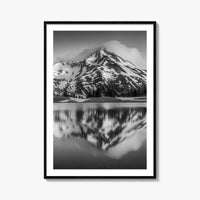 Oregon Black and White Fine Art Photo Print, South Sister Bend Green Lakes Poster