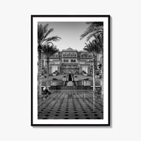 Abu Dhabi Black and White Fine Art Photo Print, Emirates Palace, UAE Poster