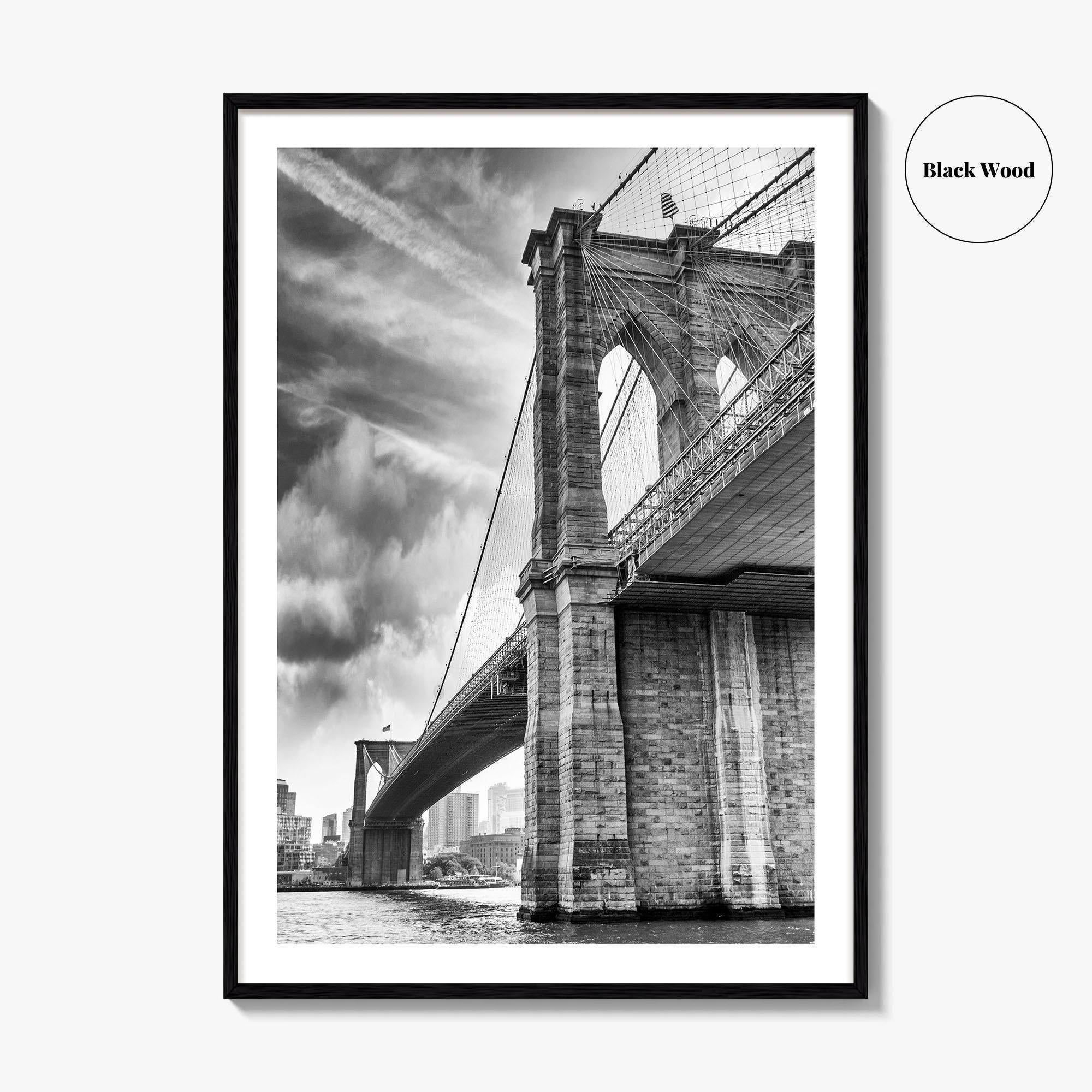Brooklyn Bridge Black and White Fine Art Photo Print, NYC Wall Decor Poster, USA