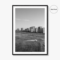 Virginia Beach Skyline Black and White Fine Art Photo Print, Oceanfront USA Wall Decor