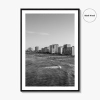 Virginia Beach Skyline Black and White Fine Art Photo Print, Oceanfront USA Wall Decor
