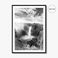 Victoria Falls Black and White Fine Art Photo Print, Zambezi River Zimbabwe Zambia Poster