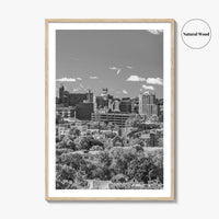 Portland Maine Skyline Black and White Fine Art Photo Print, Downtown, USA Poster