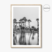 Phoenix Skyline Black and White Fine Art Photo Print, Encanto Park Arizona Poster