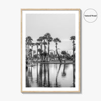Phoenix Skyline Black and White Fine Art Photo Print, Encanto Park Arizona Poster