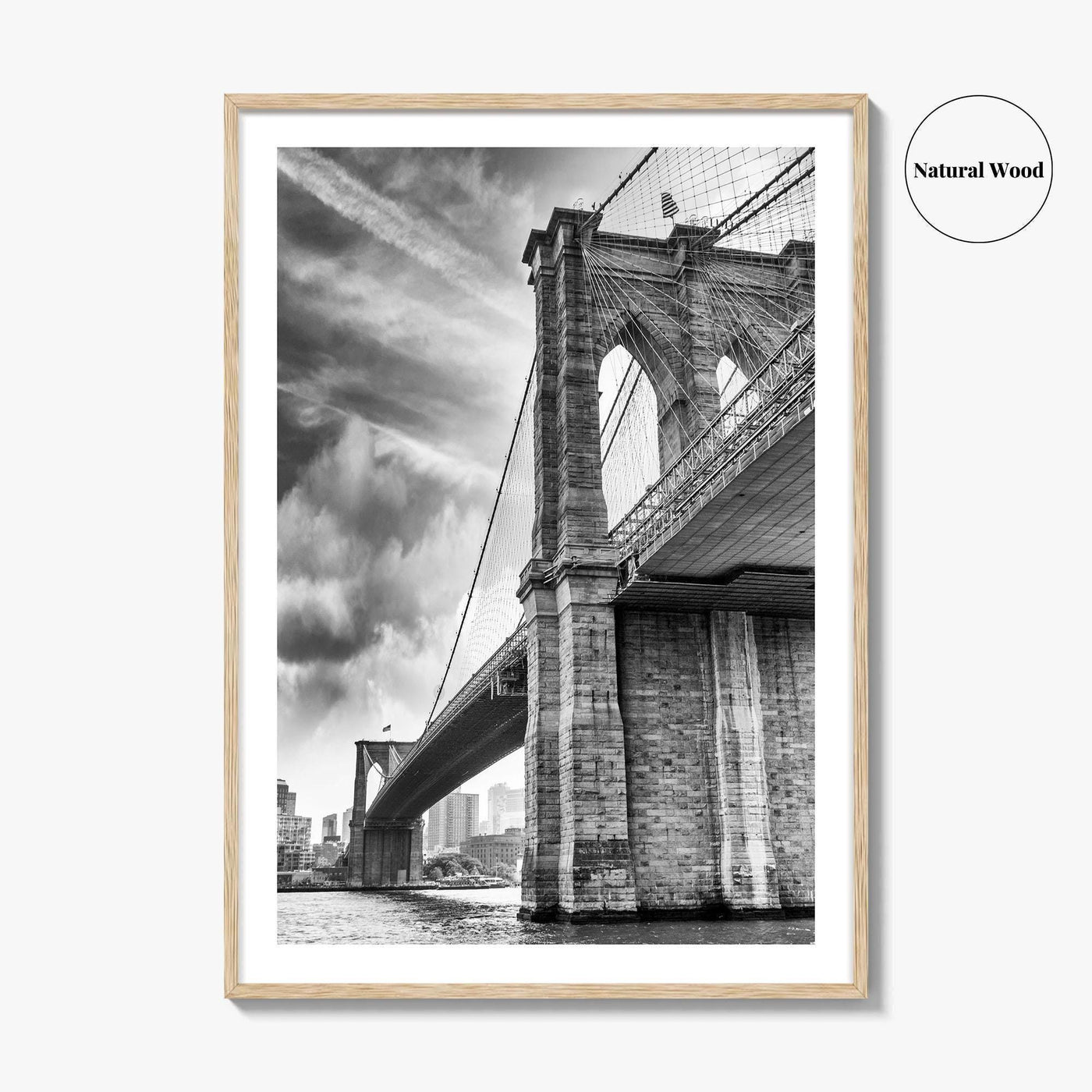 Brooklyn Bridge Black and White Fine Art Photo Print, NYC Wall Decor Poster, USA