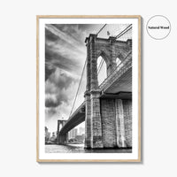 Brooklyn Bridge Black and White Fine Art Photo Print, NYC Wall Decor Poster, USA