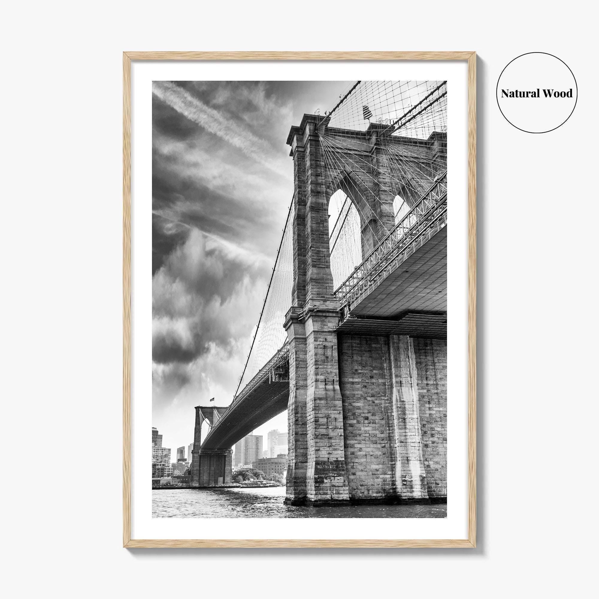 Brooklyn Bridge Black and White Fine Art Photo Print, NYC Wall Decor Poster, USA