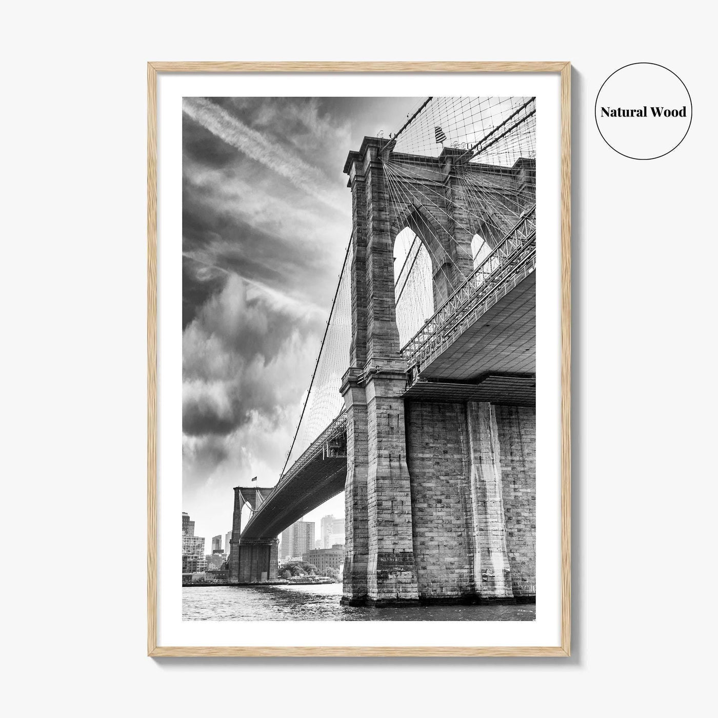 Brooklyn Bridge Black and White Fine Art Photo Print, NYC Wall Decor Poster, USA