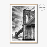 Brooklyn Bridge Black and White Fine Art Photo Print, NYC Wall Decor Poster, USA