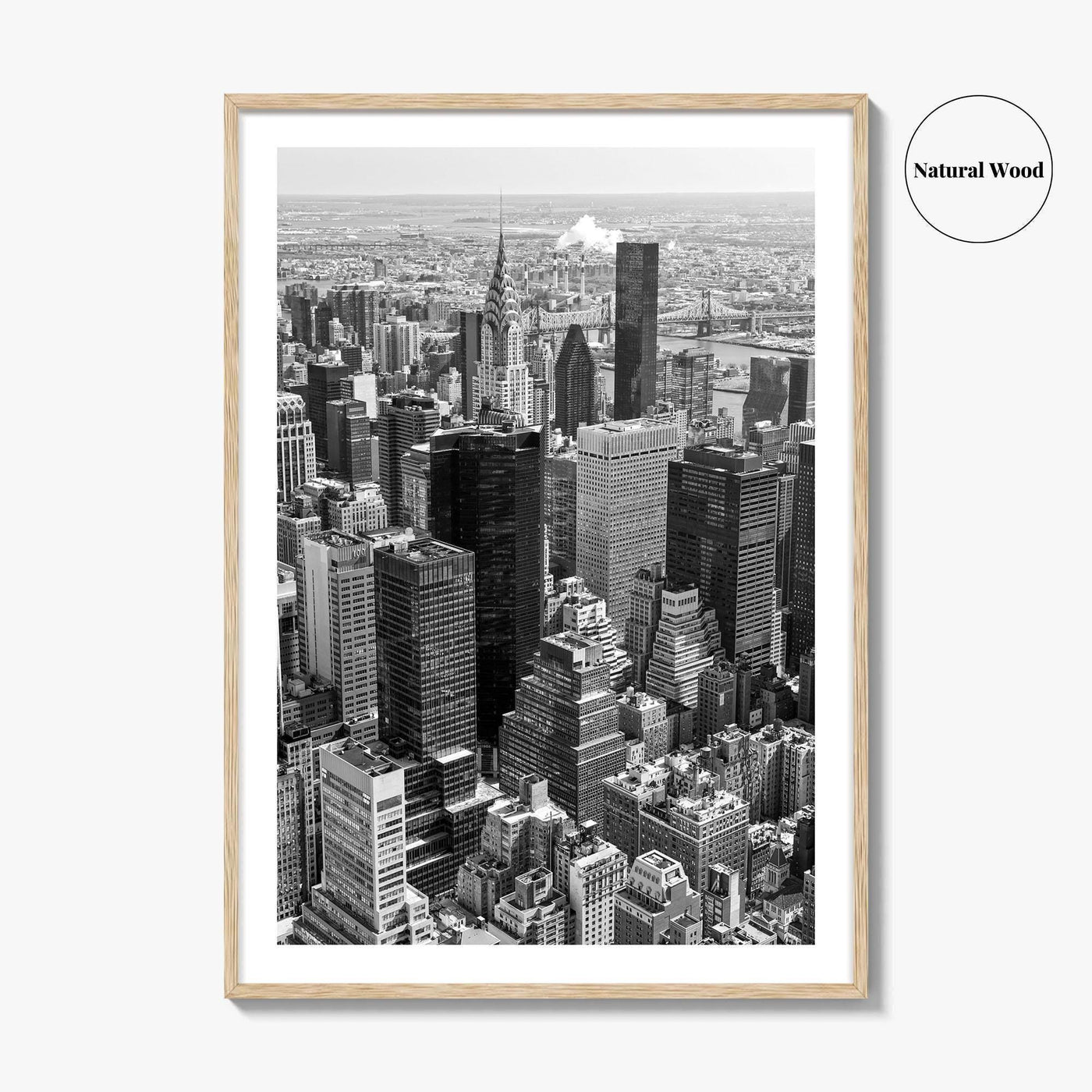 New York City Skyline Black and White Fine Art Photo Print, Manhattan Poster