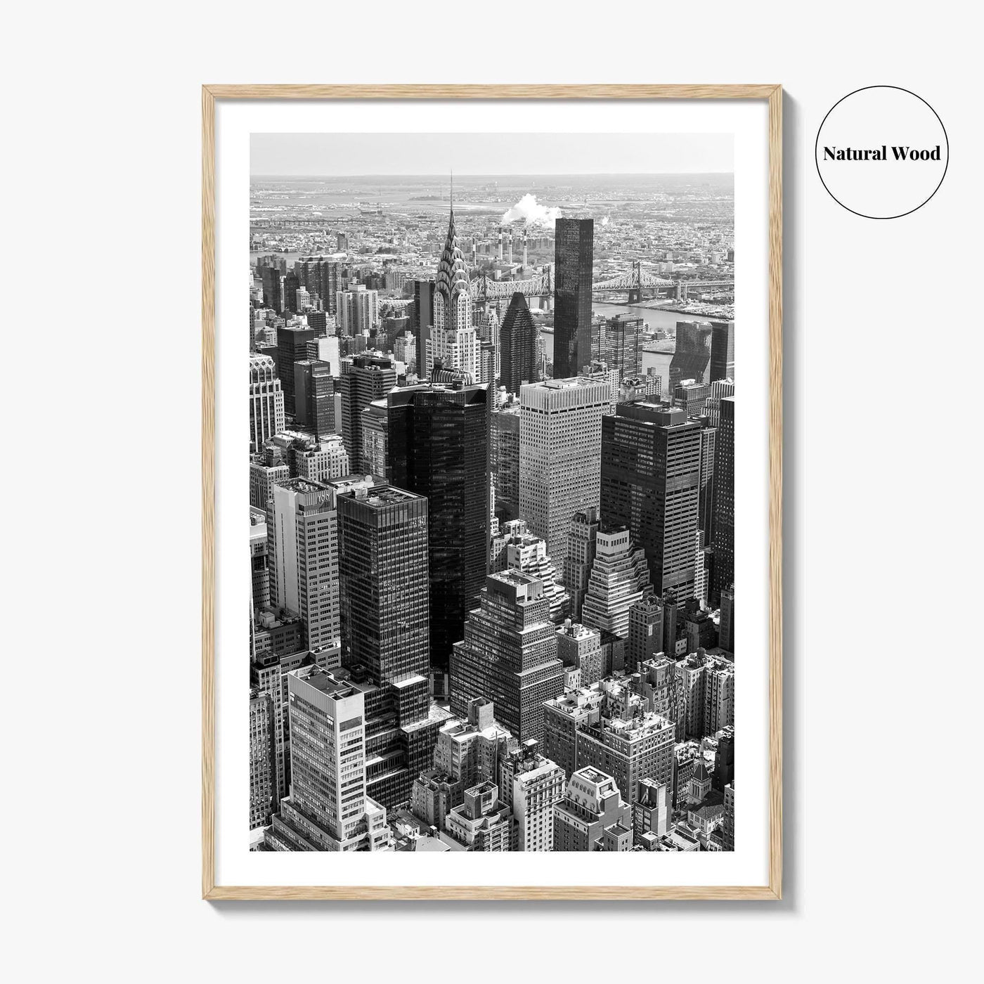 New York City Skyline Black and White Fine Art Photo Print, Manhattan Poster