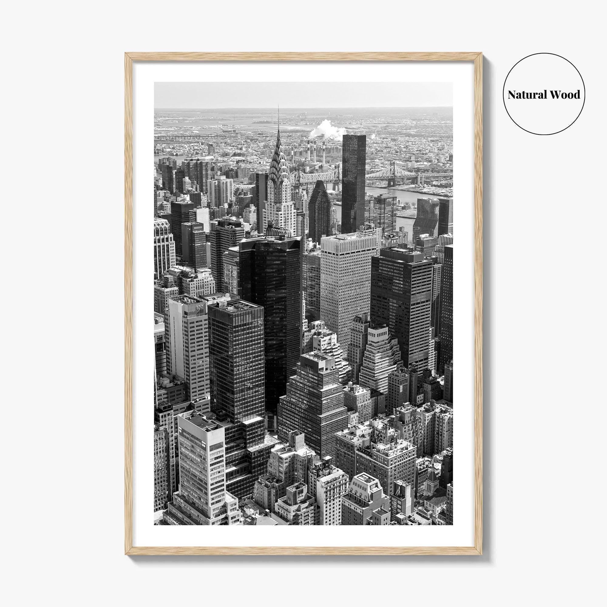 New York City Skyline Black and White Fine Art Photo Print, Manhattan Poster